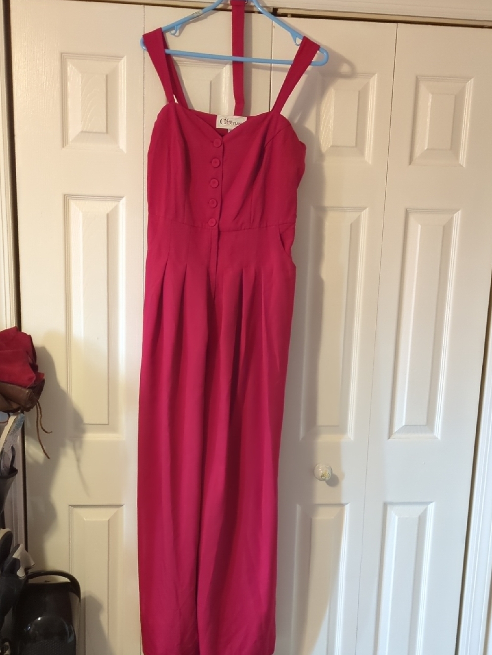 Miss Candyfloss Raspberry Button-Front Jumpsuit